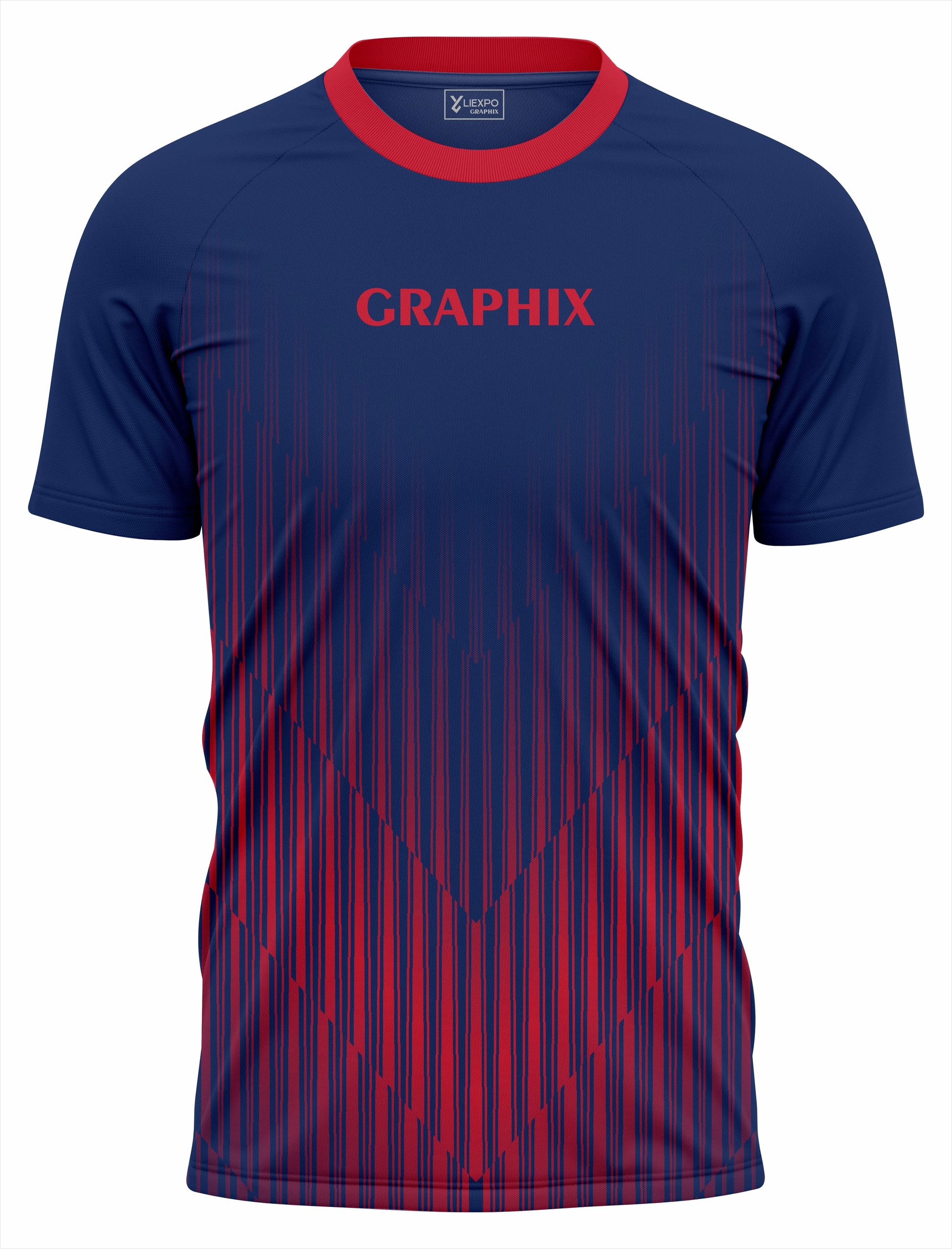 Navy & Red Sports T-Shirt | Fine Interlock Fabric | Export Quality - Liexpo.com