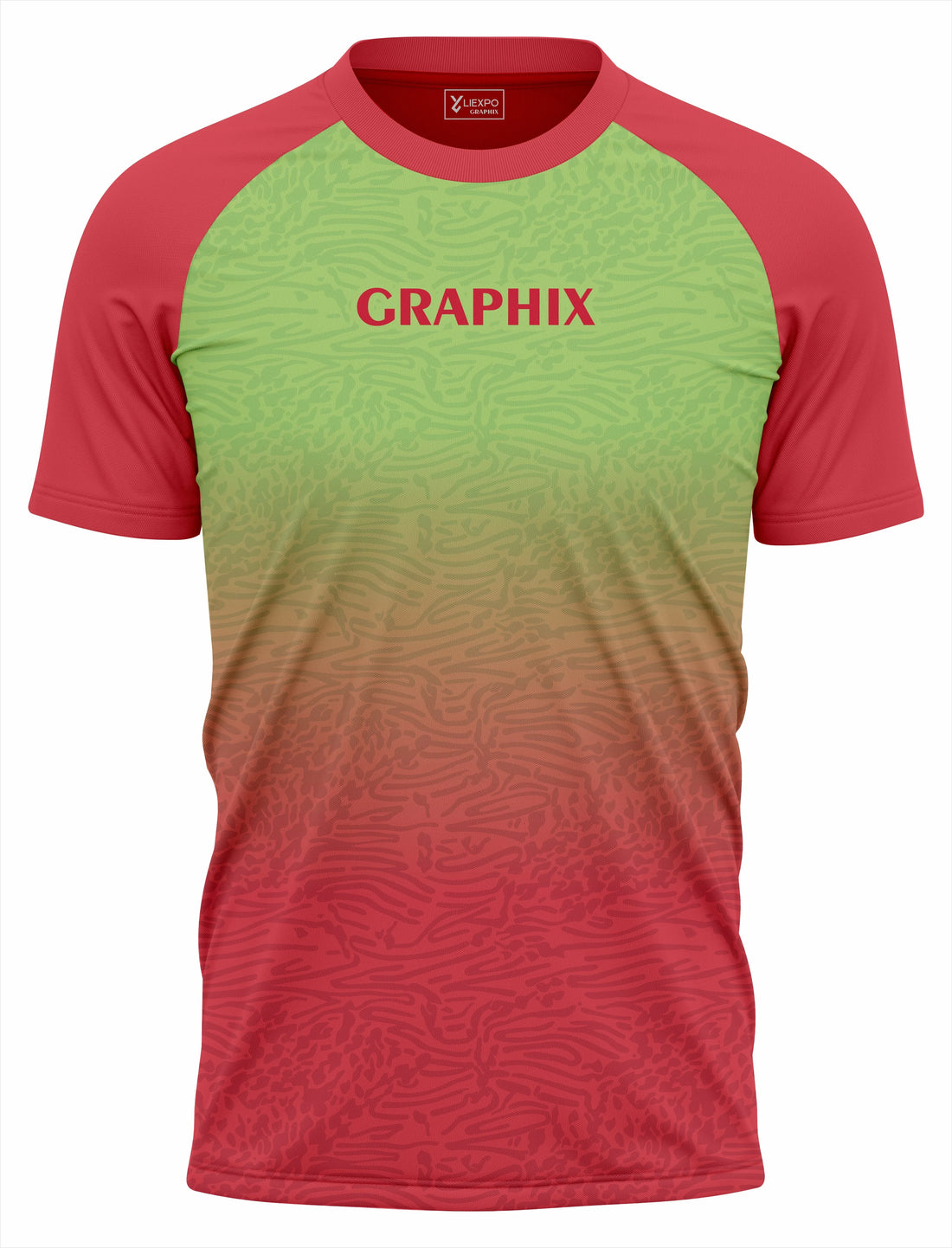 Gradient Sports T-Shirt | Fine Interlock Fabric | Red & Green - Liexpo.com