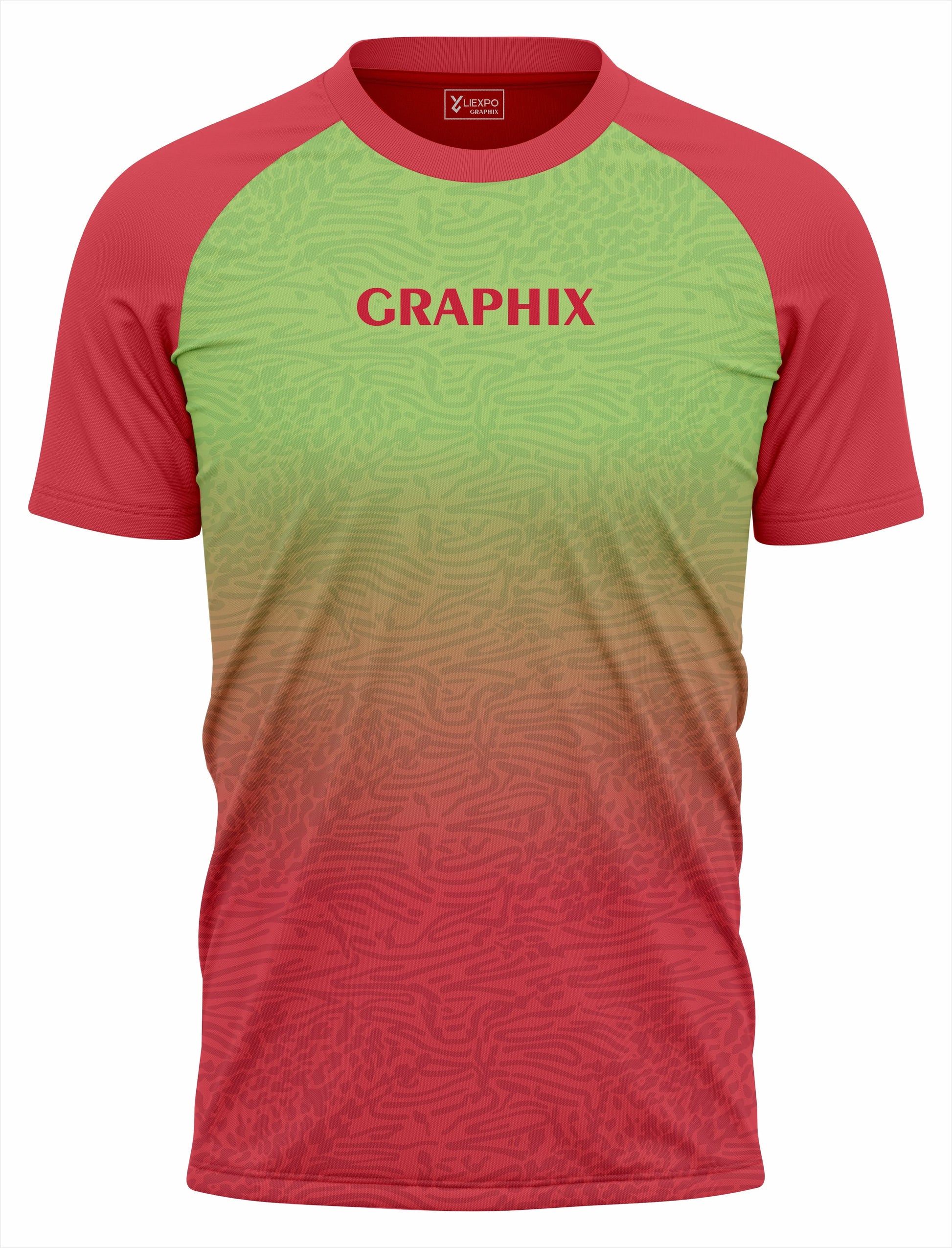 Gradient Sports T-Shirt | Fine Interlock Fabric | Red & Green - Liexpo.com