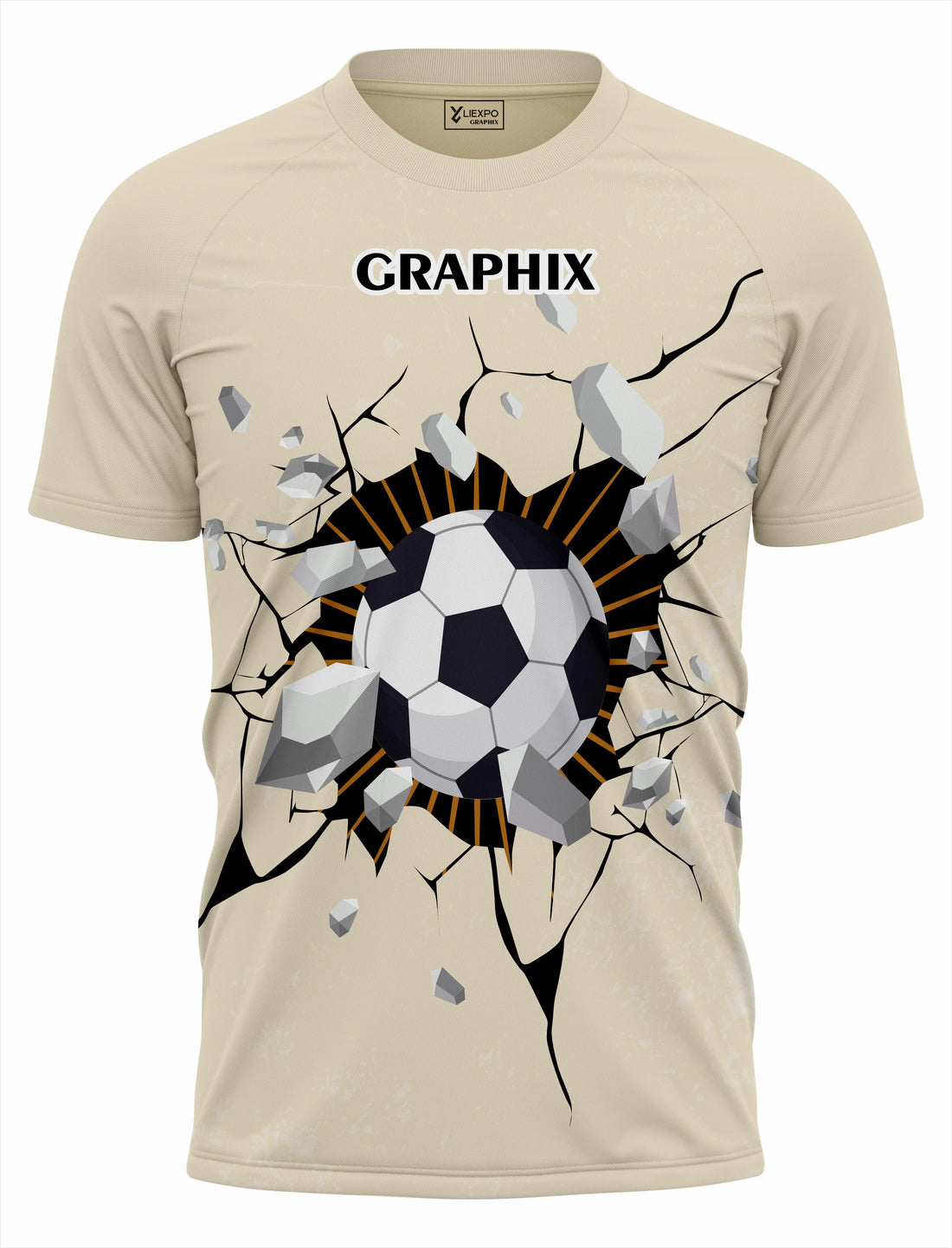 Soccer Smash Graphic Sports T-Shirt | Fine Interlock Fabric - Liexpo.com