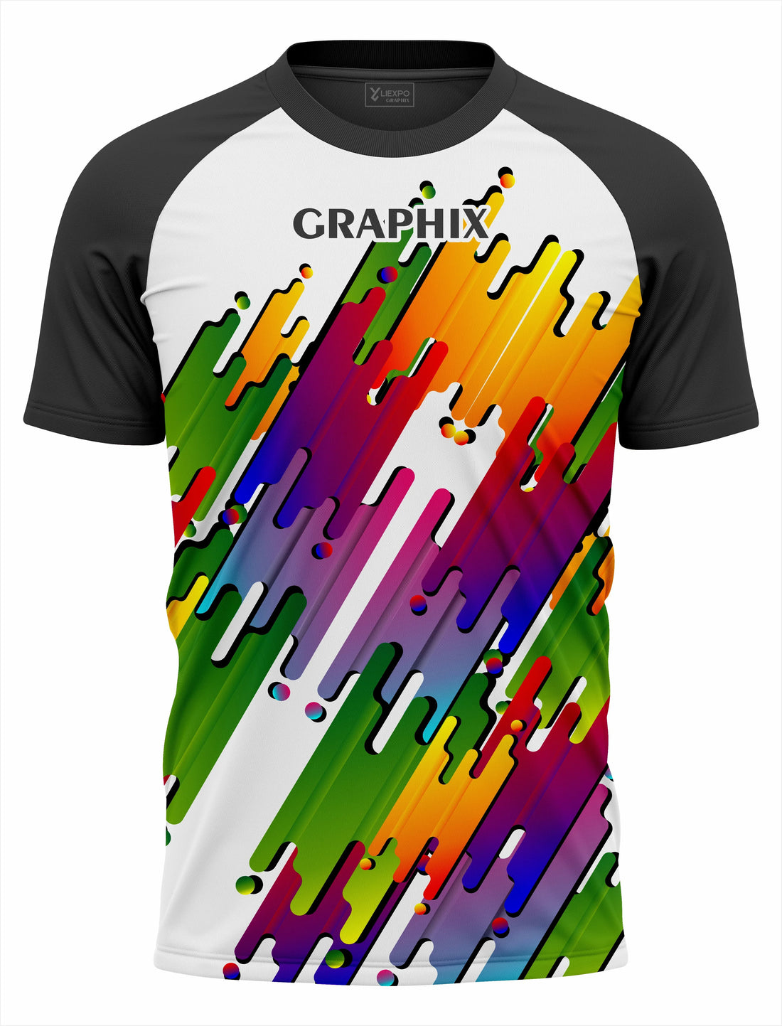 Abstract Rainbow Sports T-Shirt | Fine Interlock Fabric | Export Quality - Liexpo.com