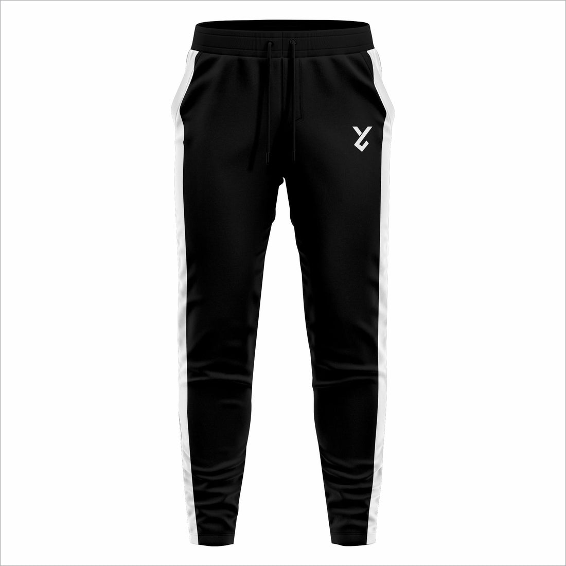 Black & White Panel Dry-Fit Joggers – Performance Edition