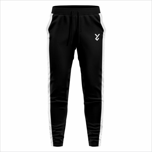 Black & White Panel Dry-Fit Joggers – Performance Edition