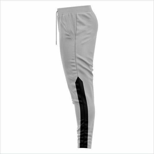 Light Grey & Black Panel Dry-Fit Joggers – Athletic Fit Edition
