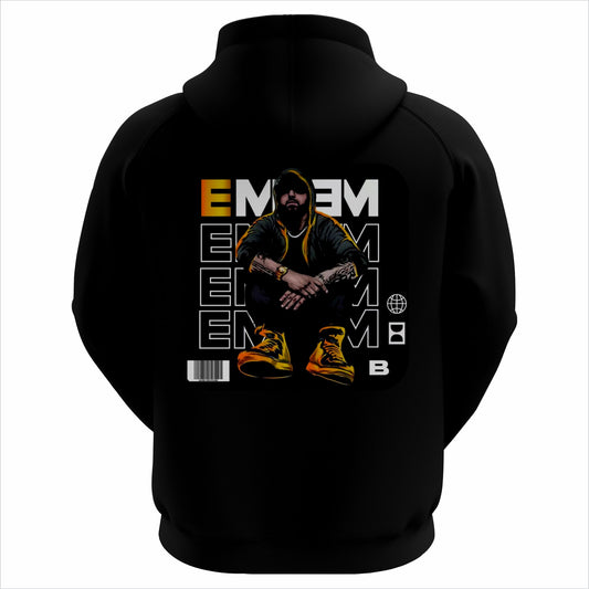 Eminem Graphic Oversized Black Hoodie – Streetwear Edition