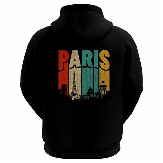 Paris Skyline Graphic Hoodie – Vintage Retro Streetwear