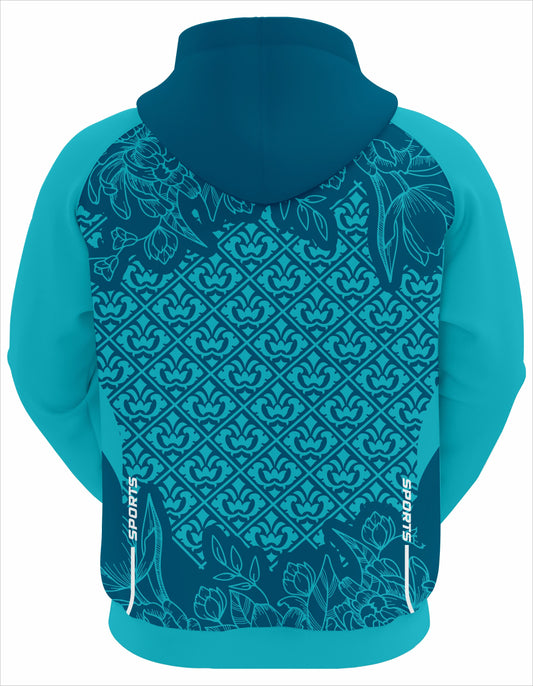 Obsidian Blue Floral Hoodie - Liexpo.com