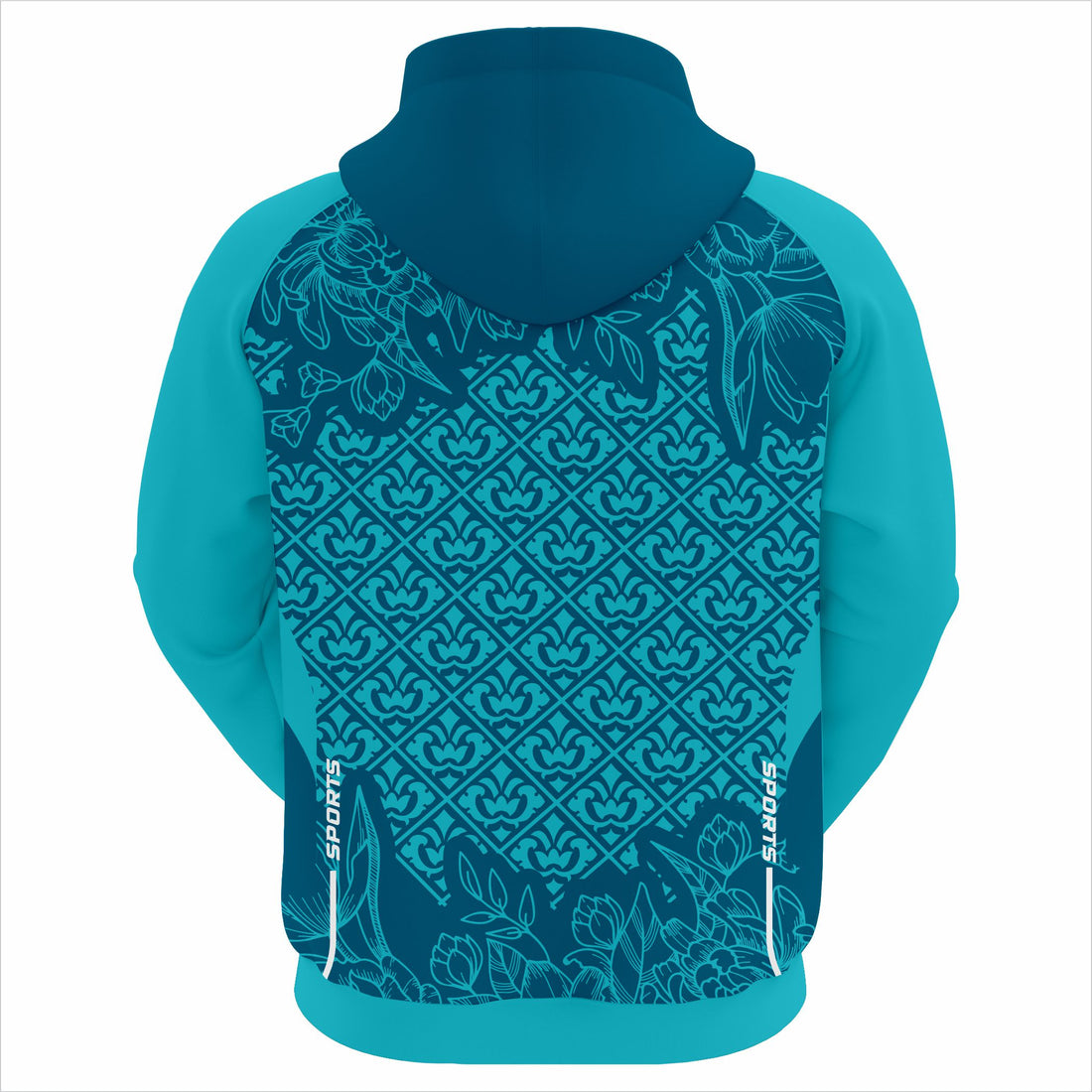 Obsidian Blue Floral Hoodie