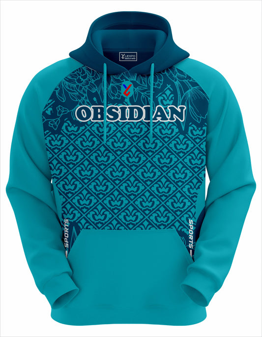 Obsidian Blue Floral Hoodie - Liexpo.com
