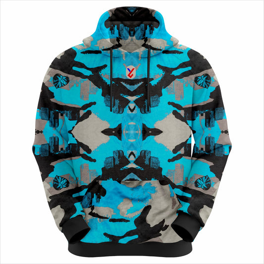 Men’s OBSIDIAN Blue Camo Hoodie – Premium 100% Cotton