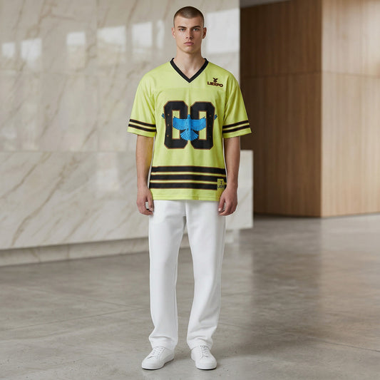 Neon Green Mesh Jersey 00 – Premium Half Sleeve Streetwear Shirt