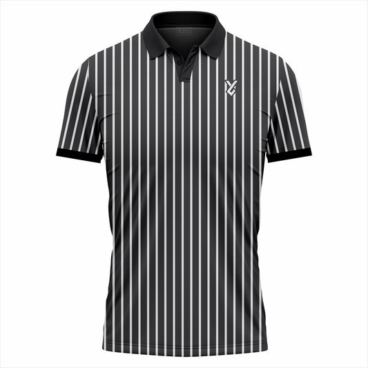 Liexpo Classic Striped Polo Shirt – Black & White Design