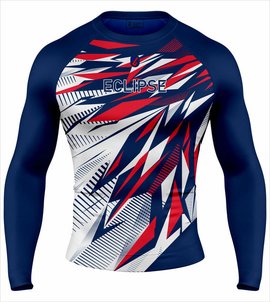 Eclipse Red & Blue Graphic Rash Guard - Liexpo.com