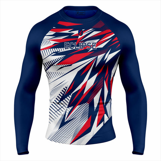 Eclipse Red & Blue Graphic Rash Guard