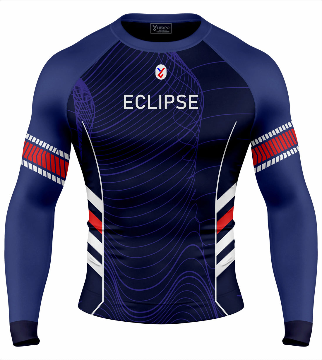 Eclipse Navy Vector Rash Guard - Liexpo.com