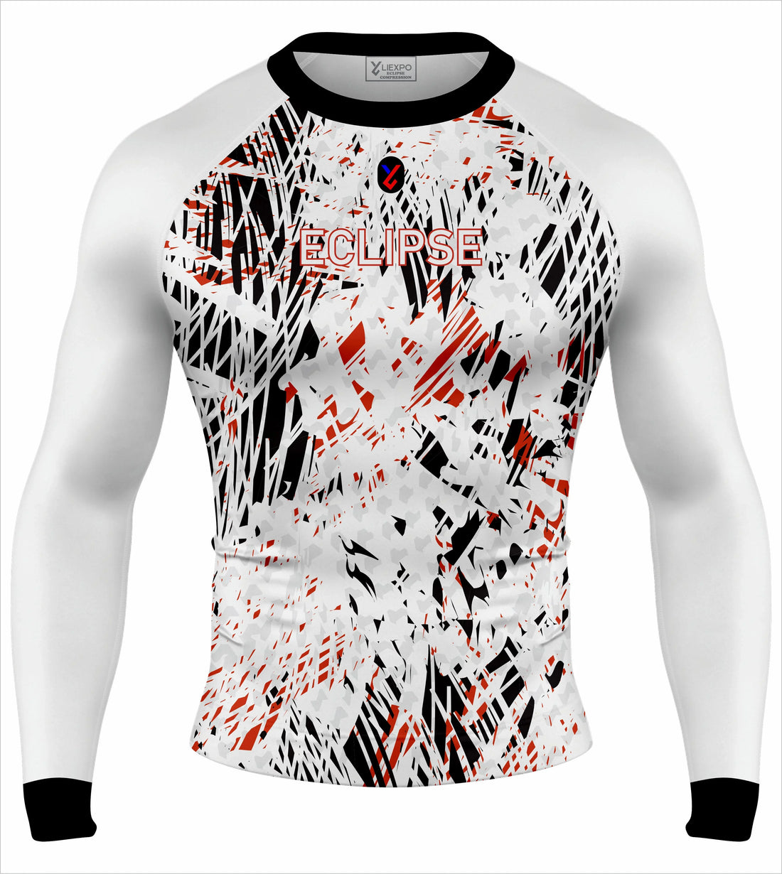 Eclipse White Abstract Rash Guard - Liexpo.com