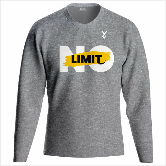 “No Limit” Motivational Sweatshirt – Premium Heather Grey Streetwear