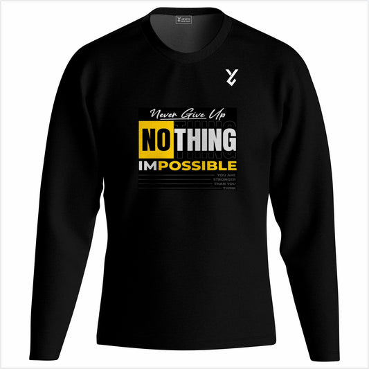 “Nothing Impossible” Motivational Sweatshirt – Black Premium Streetwear